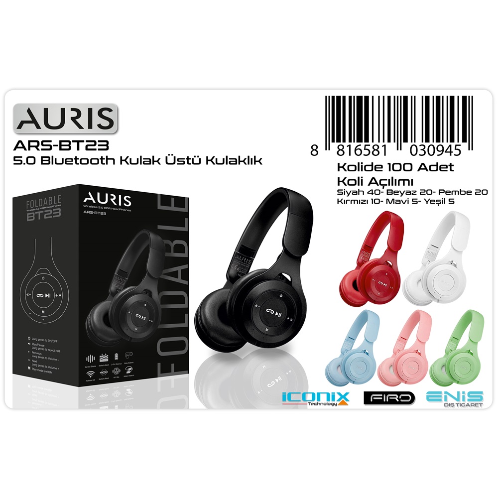 Auris Bluetooth Büyük Kulaklık - ARSBT23