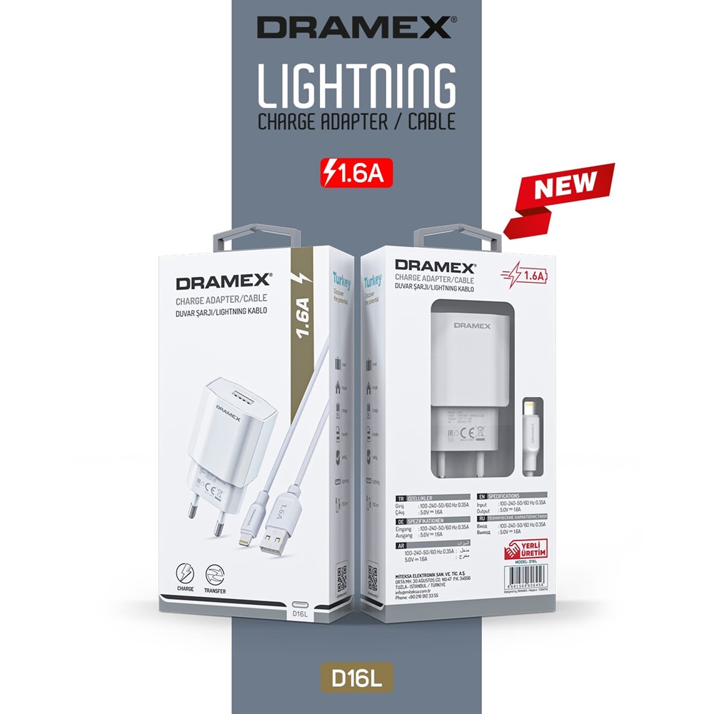 Dramex 1.6A Usb Lightning Set