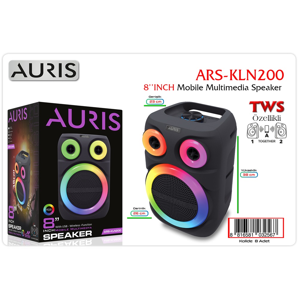 Auris KLN200 Speaker 8 inç