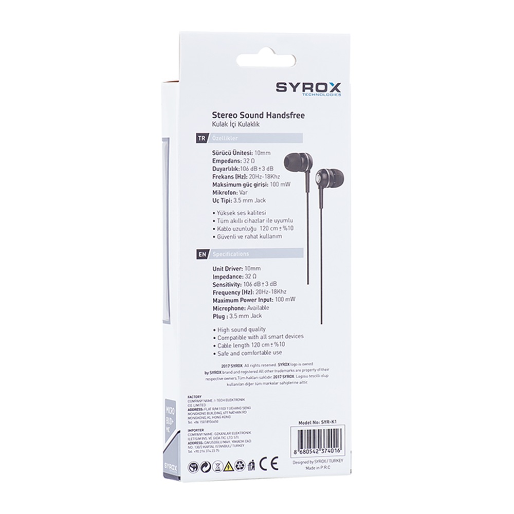 Syrox Samsung S3/S4 Kulaklık - SYR-K1