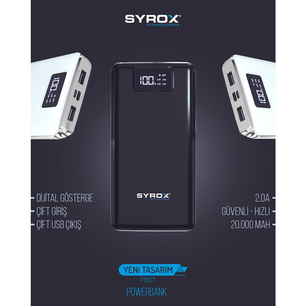Syrox 20000 mAh LED Powerbank - SYX-PB107