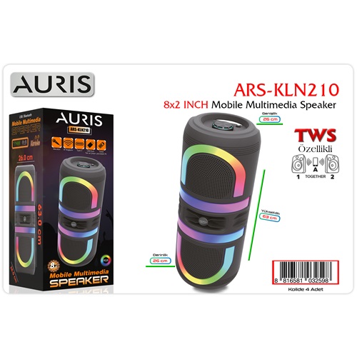 Auris KLN210 Speaker 2x8 inç
