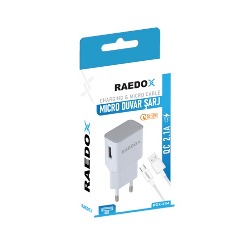 Raedox 10W 2.1A Micro Duvar Şarjı