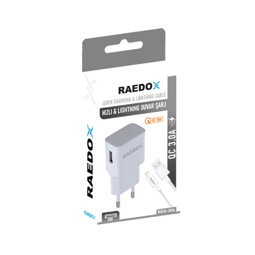 Raedox 18W 3.0A Lightning Duvar Şarjı