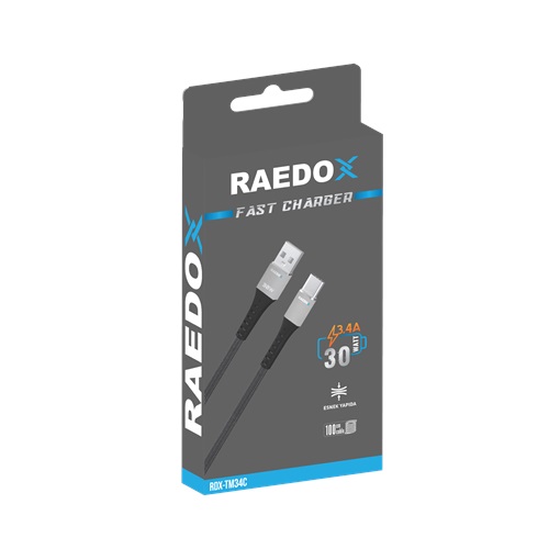 Raedox Usb-Type-C 30W Fast Hasır Kablo