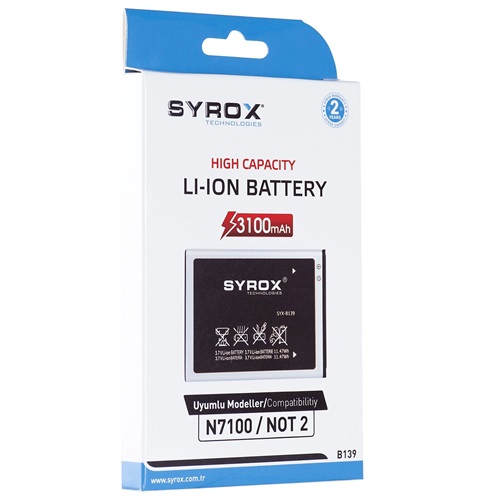 Syrox Samsung Note 2 / N7100 Batarya - SYX-B139
