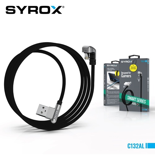 Syrox 2.4A USB To Lightning 180 Derece Uç Kısım Kablo