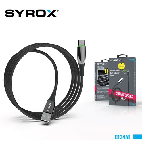 Syrox Usb-A to Type-C 3.0A Yüksek Kalite Metal Örgü Kablo