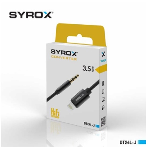 Syrox 3.5A Audio > Lightning Dönüştürücü (SİYAH BEYAZ) SYX-DT24L-J